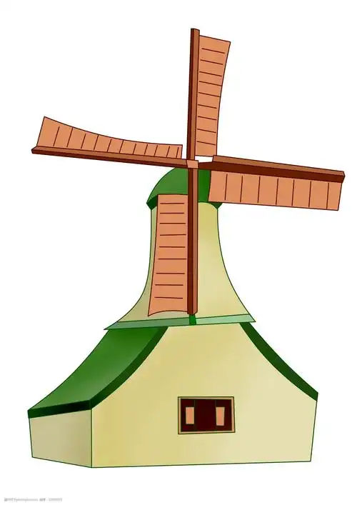 黄色的风车装饰插画