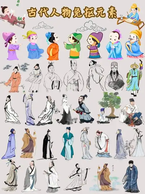 q版古代人物诗人免抠素材分享第13弹