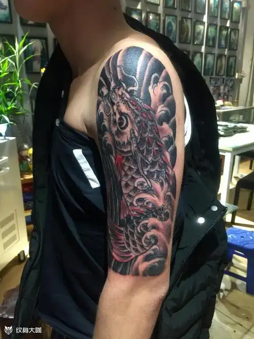 传统鳌鱼_纹身图案手稿图片_李珠清的纹身作品集