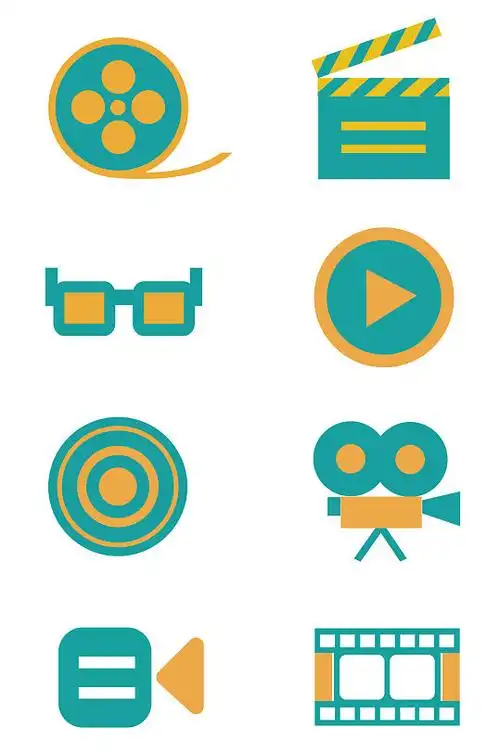 扁平电影元素图标