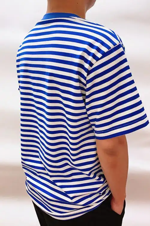 海军衫军训汗衫老式海魂衫全棉短袖棉质蓝白条纹汗衫t恤复古怀旧海军