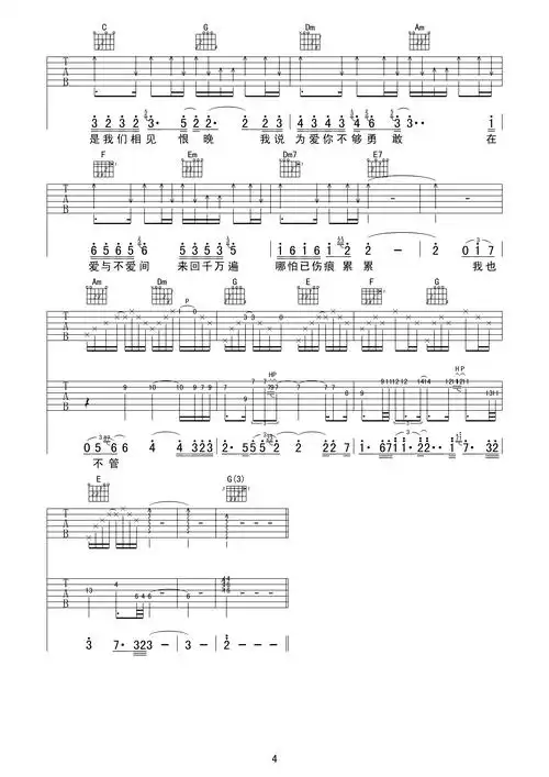 彭佳慧 - 相见恨晚 [弹唱] 吉他谱