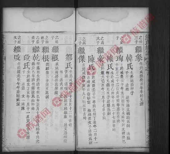 15熊氏族谱15卷14呈公房图系支派13691925第7本