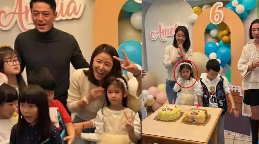 林心如霍建华为女儿庆生,6岁小海豚正脸曝光,五官似爸好漂亮