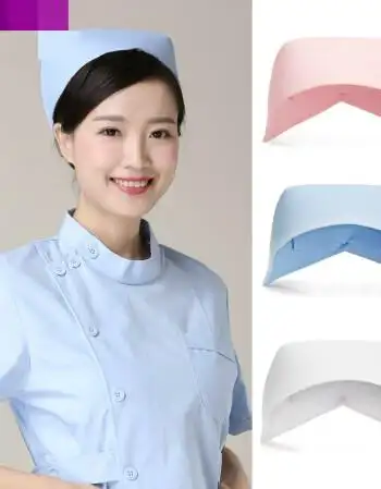护士用品帽子护士长帽燕尾帽白色粉色蓝色加厚涤卡护士服护士服 粉色
