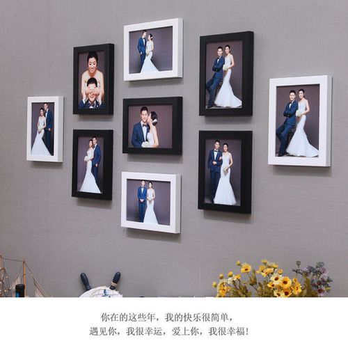 创意九宫格相框挂墙9组合5寸 7寸简约家居画框现代订制相片照片墙