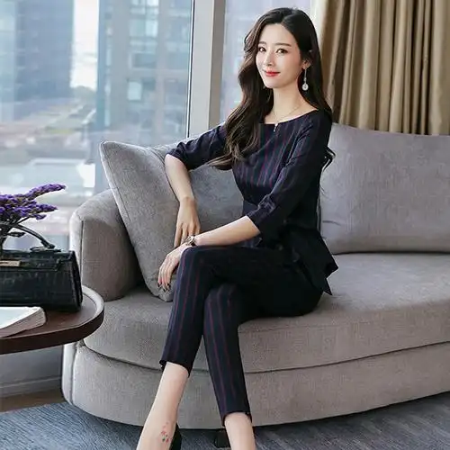 女士秋装新品女装韩版套装名媛百搭显瘦时尚气质名媛时髦两件套潮