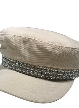 夏天贝雷帽平顶海军帽新款八角帽子