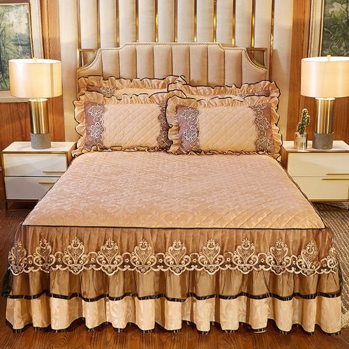 加绒加厚床罩床裙单件双人床单防滑床套罩秋冬床垫套席梦思保护套