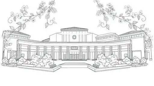 北京大学大门高清简笔画