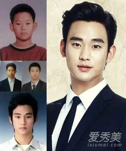 小时候的金秀贤还有些婴儿肥,瘦了之后的确好看很多.