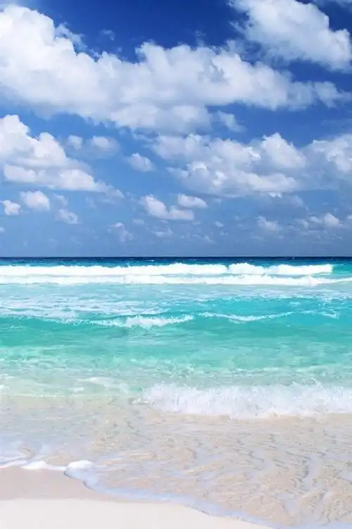 蓝色的海滩美景 iphone 壁纸