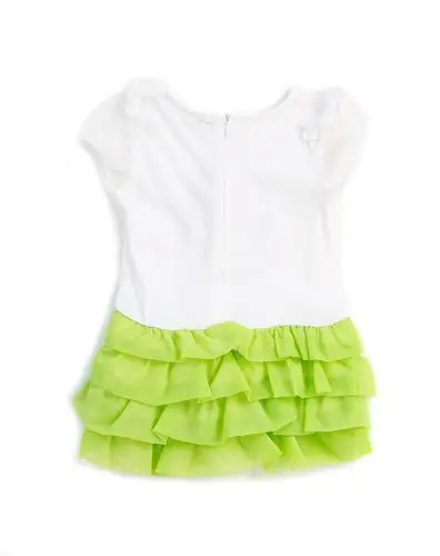 hello kitty 女童粉绿色绣图时尚短袖连衣裙