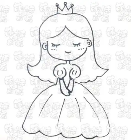 卡通公主可爱简笔画