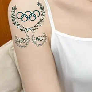 五环草本纹身贴防水持久仿真网红女ins风男人女人不反光五环大图