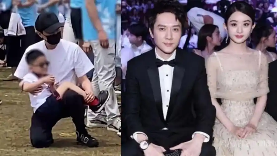 冯绍峰陪儿子参加亲子活动,5岁想想寸头造型好帅,五官像赵丽颖