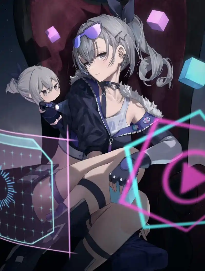 科技感少女画师:佐々#二次元美图