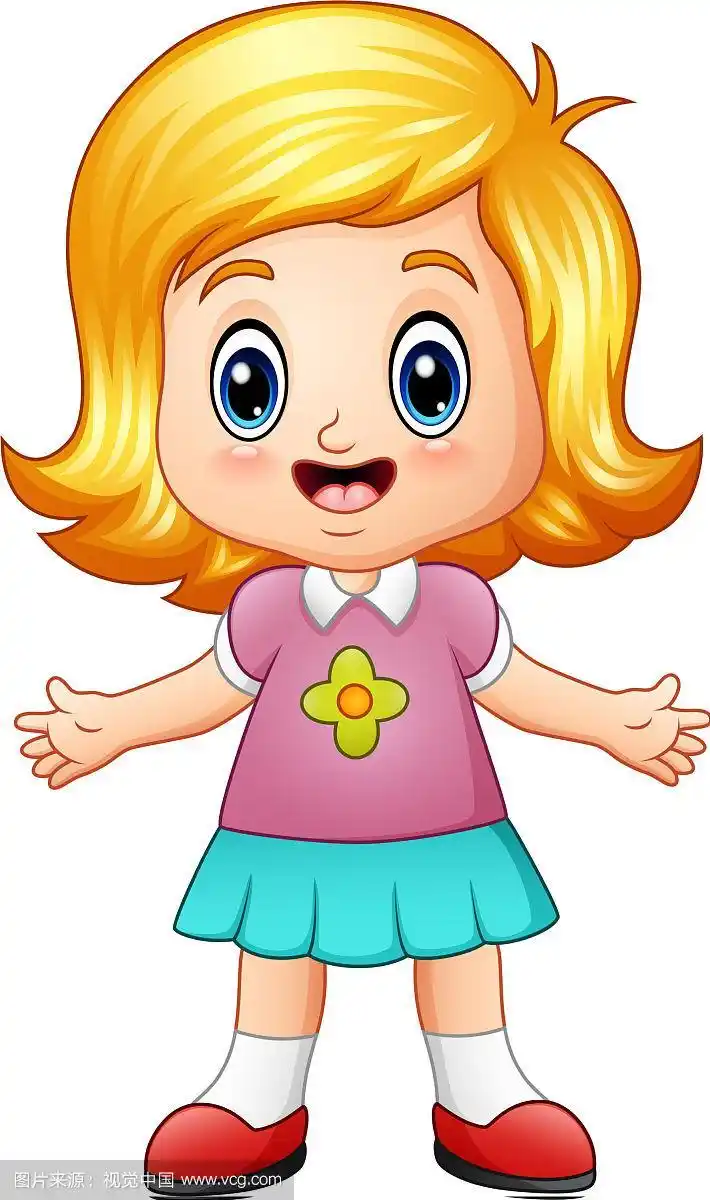 卡通的金发小女孩