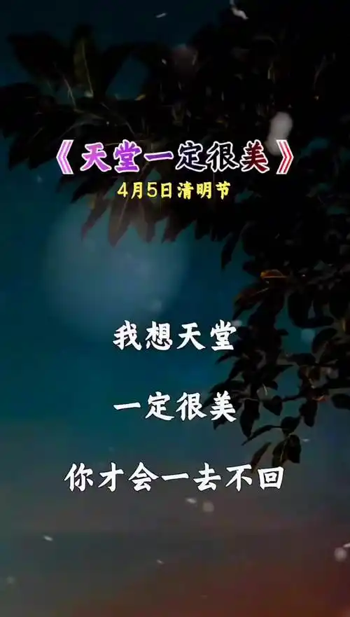 愿您在天堂一切安好 您长眠我常念 思念永没有终点 清明节