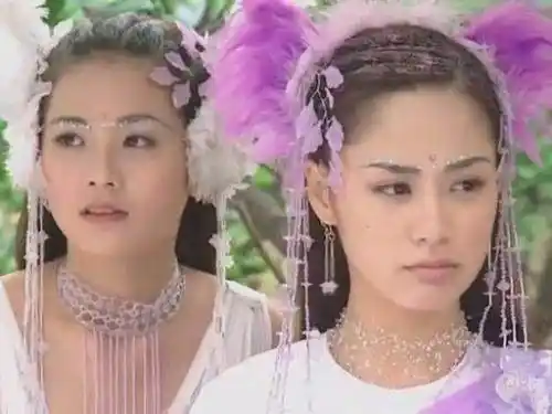 阿sa在剧中饰演紫兰仙子,阿娇饰演紫薇仙子,两个人造型相似,毛茸茸很