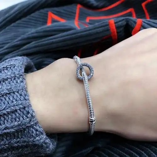 潘多拉官网pandora正品男生s925银时尚简约经典logo手链男