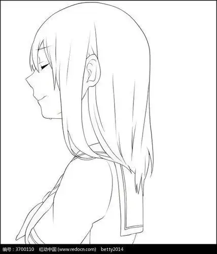 女孩侧身简笔画图片