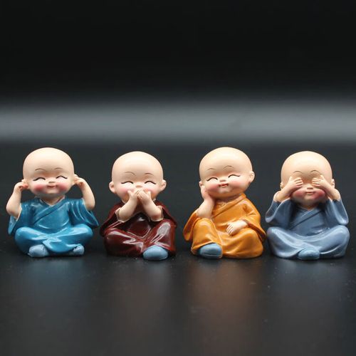 佛系小和尚摆件 禅意小沙弥佛系佛像和尚摆件客厅办公室卧室家居装饰