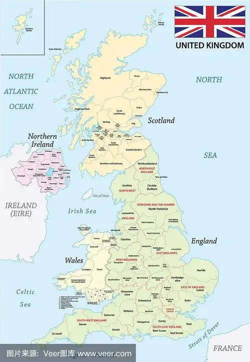 英国的行政和政治地图