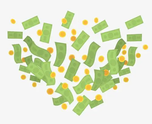 矢量金融货币钱雨png图片