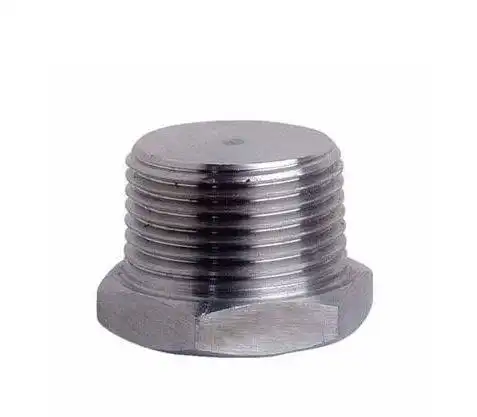 304不锈钢堵头六角外丝管堵实心堵头螺纹实心外六角堵头4分6分1寸