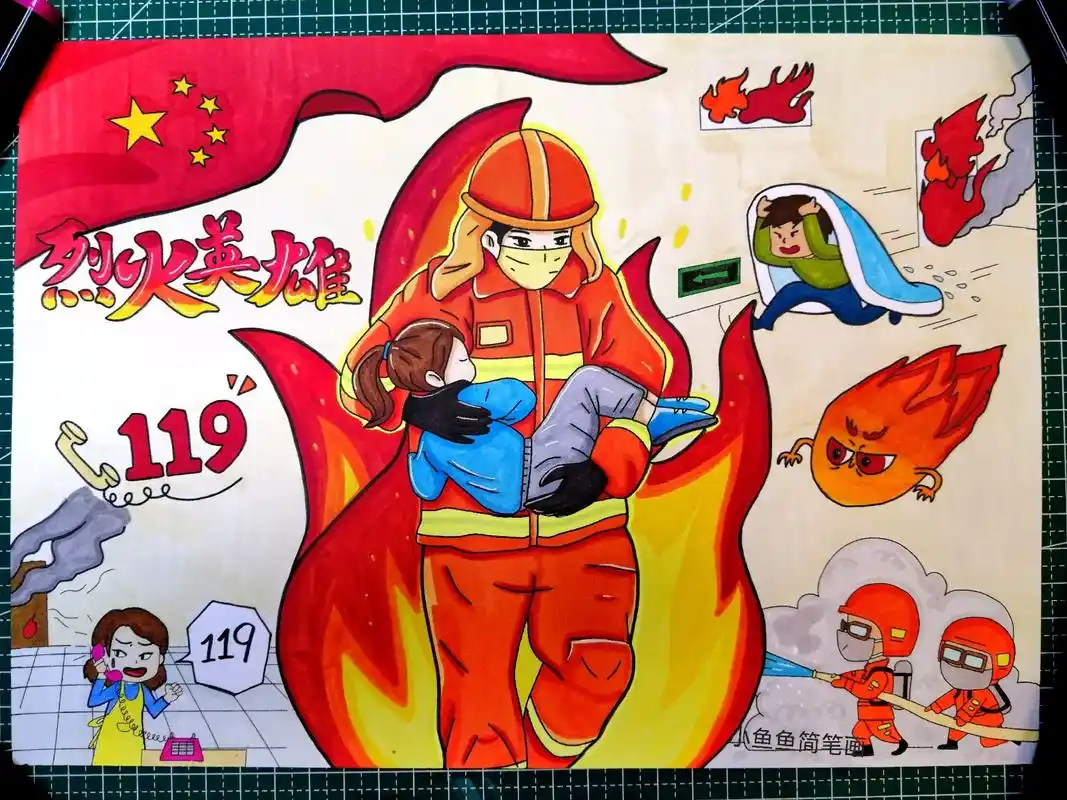 10岁～12岁画防火绘画 - 抖音