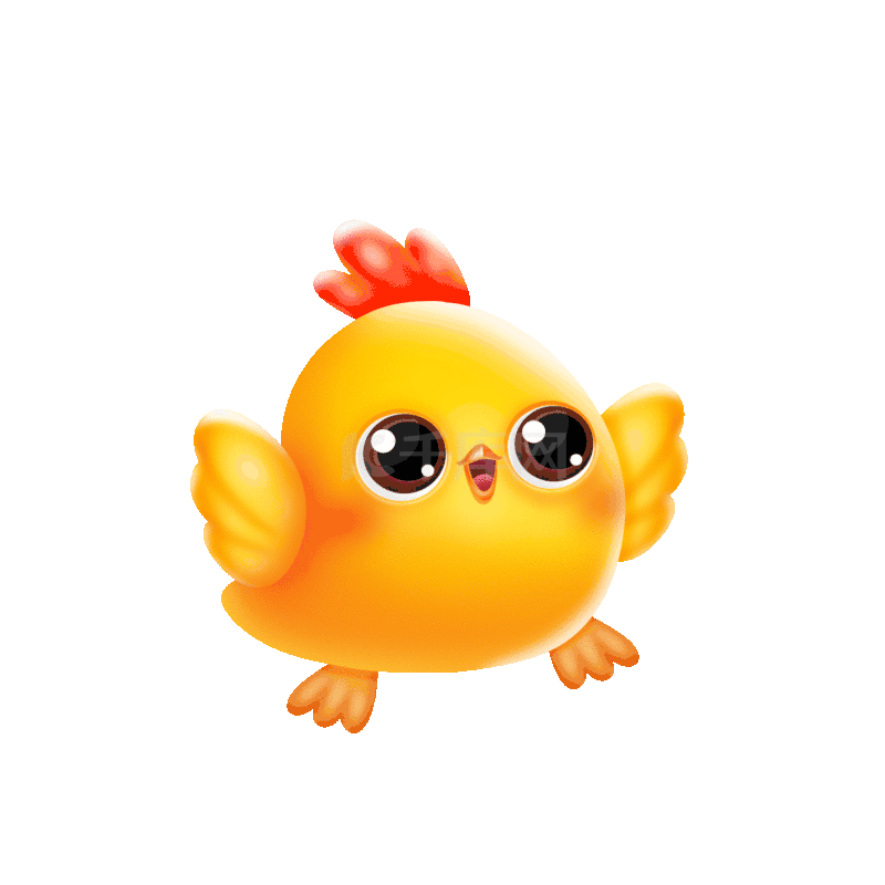 微立体卡通可爱黄色小鸡动物