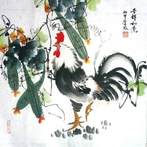 李牧国画作品吉祥如意作者李牧