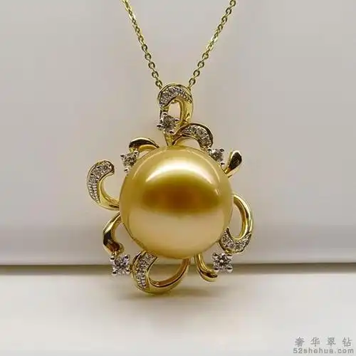 【光彩绽放】18k金南洋珍珠吊坠_奢华珠宝网