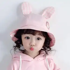 中国女宝宝遮阳防晒渔夫帽1一23岁儿童帽子女童夏季薄款可爱超萌