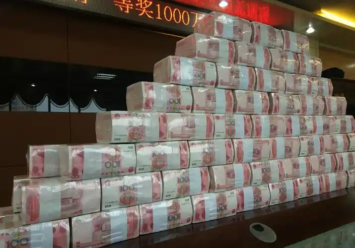 市民花10块钱买彩票中了1000万 领奖现场堆出一座"金山"