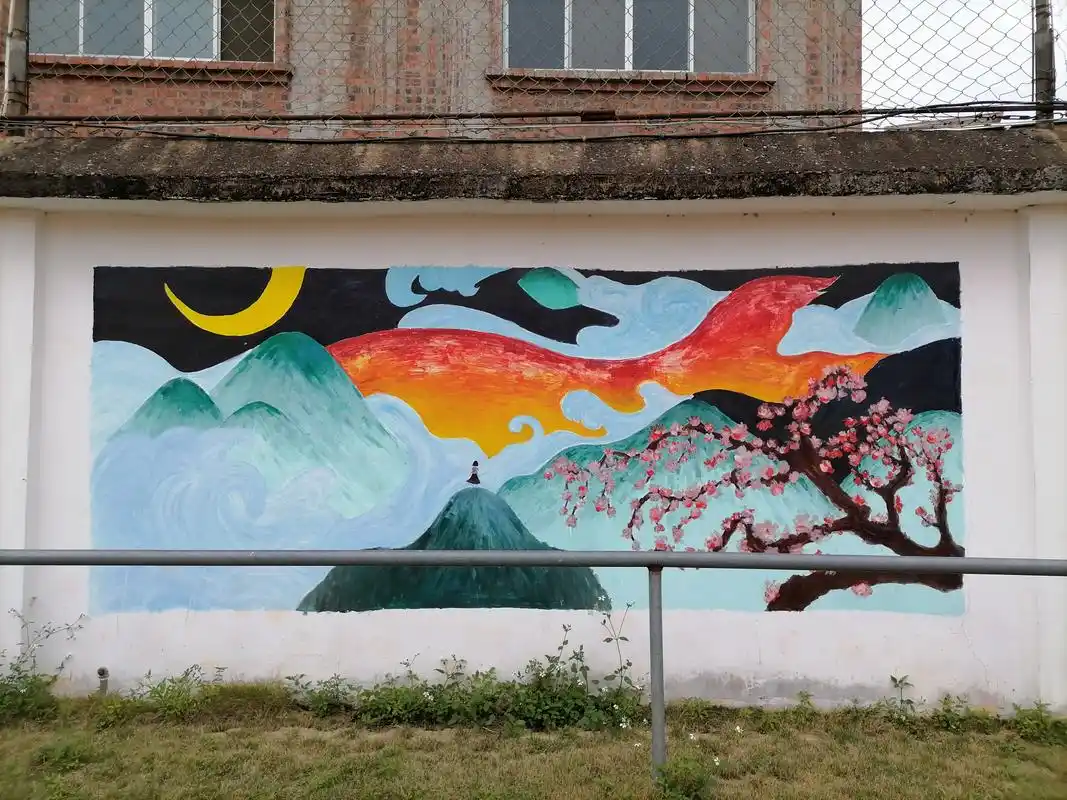 美丽的校园墙绘