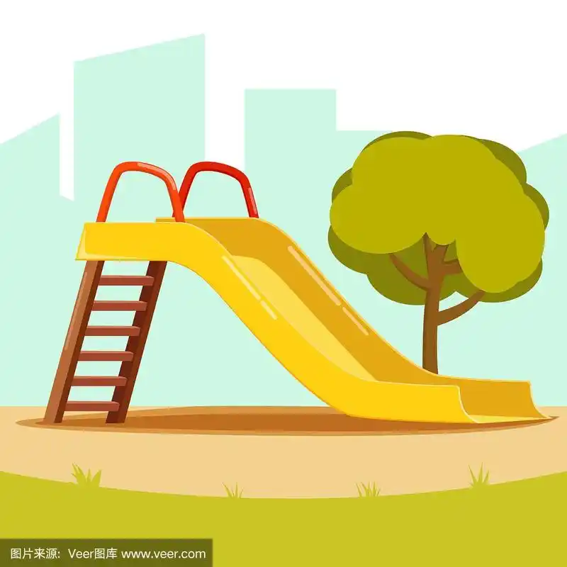 儿童,卡通,滑梯,自然,空的