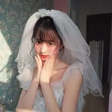高清优质带头纱的仙气婚纱头像女生图片