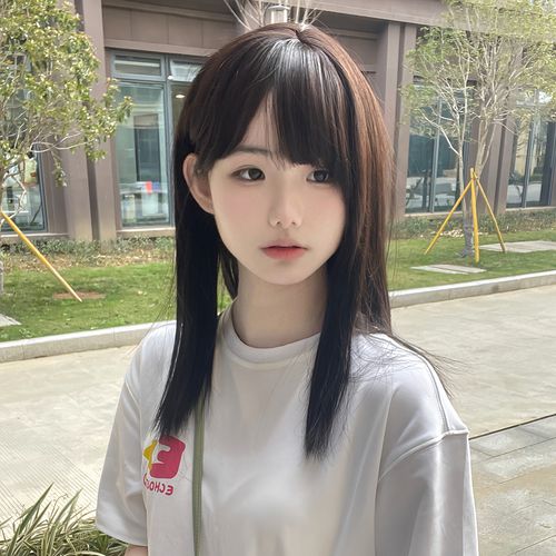 假发女中长发空气刘海自然蓬松假发套学生减龄修脸锁骨发全头套式