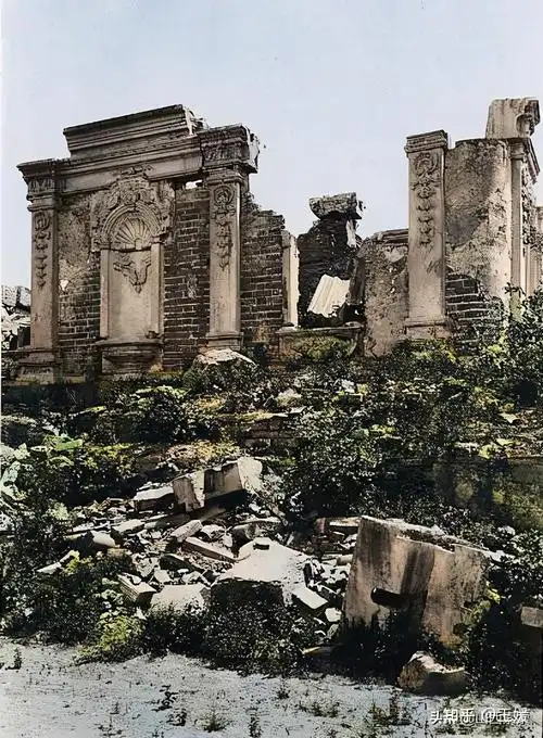 实拍1922年的圆明园彩色老照片太可惜了