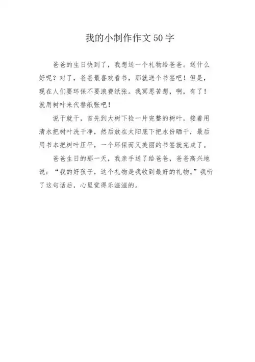 我的小制作作文50字