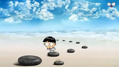 小明可爱卡通高清宽屏桌壁纸 三