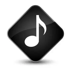 音乐图标典雅的黑色钻石按钮照片
