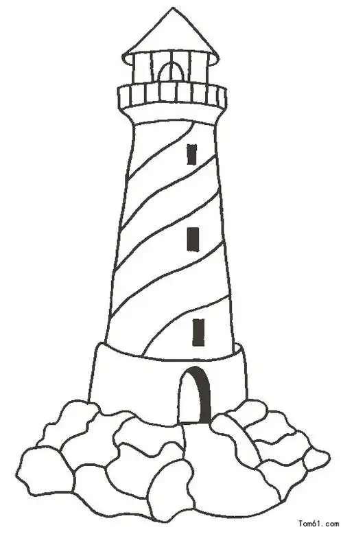 灯塔-简笔画图片-儿童资源网手机版