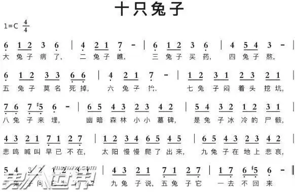 十只兔子的背后故事十只兔子歌曲原版真的很吓人吗