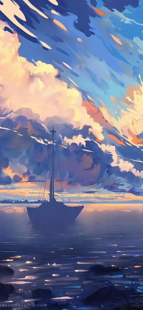 一手时光丨高清苹果全面屏壁纸风景美女小姐姐天空海洋情侣