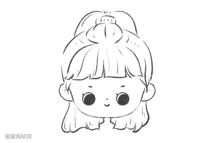 一组可爱的小女孩简笔画头像-图7