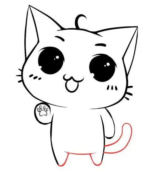 卡通女生小猫头像简笔画