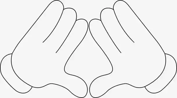 卡通打开的双手